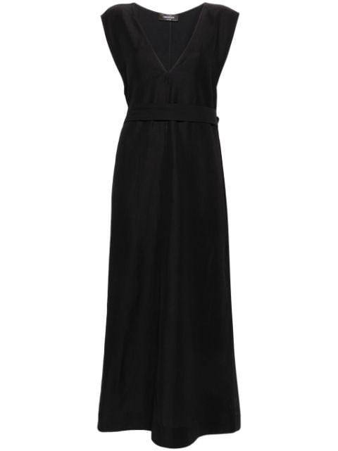 belted crepe midi dress by FABIANA FILIPPI