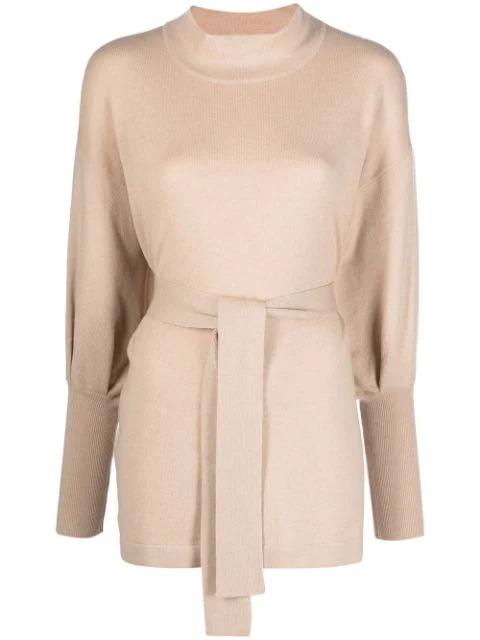 belted puff sleeve jumper by FABIANA FILIPPI