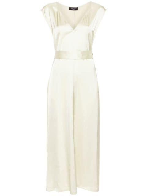 belted satin midi dress by FABIANA FILIPPI