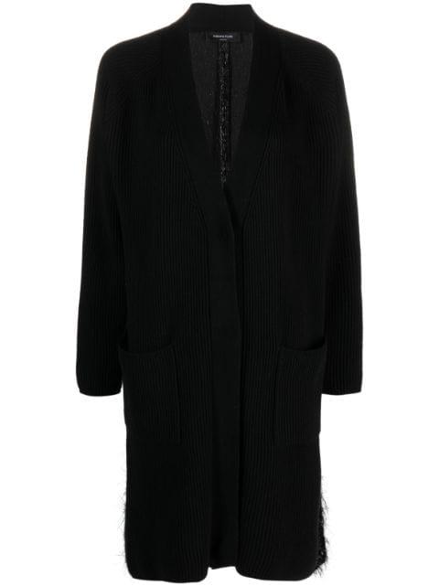 bouclé-detailing knitted cardi-coat by FABIANA FILIPPI