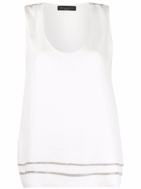 chain-link trim vest top by FABIANA FILIPPI