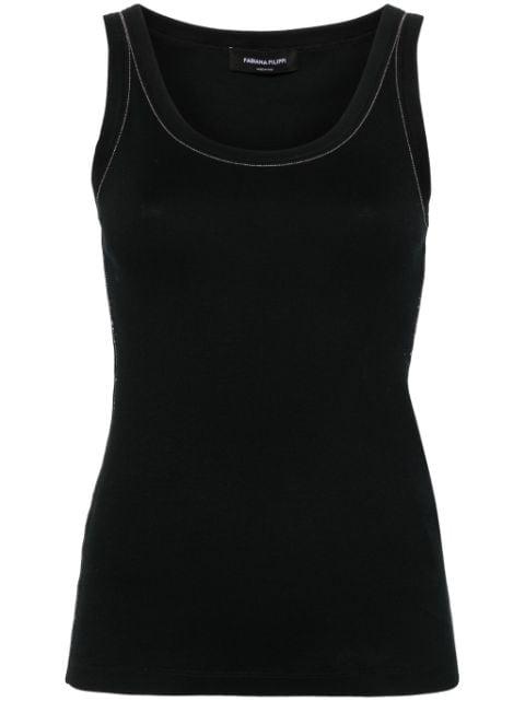 chain-trim ribbed tank top by FABIANA FILIPPI