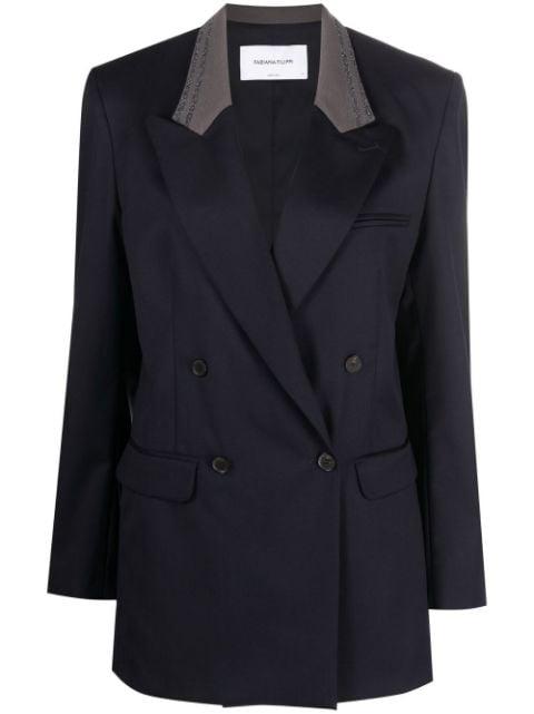 contrast-collar double-breasted blazer by FABIANA FILIPPI