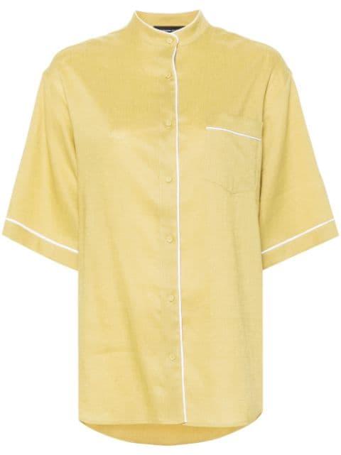 contrast-trim linen shirt by FABIANA FILIPPI