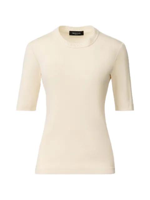 crew-neck crocheted trim T-shirt by FABIANA FILIPPI