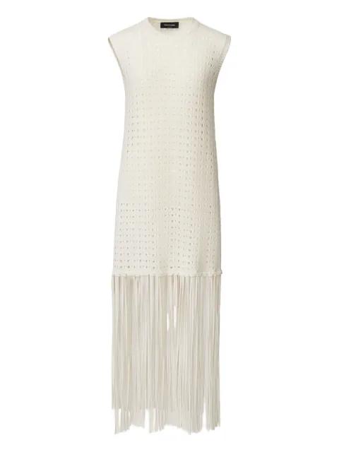 crochet-knit fringe-detail top by FABIANA FILIPPI