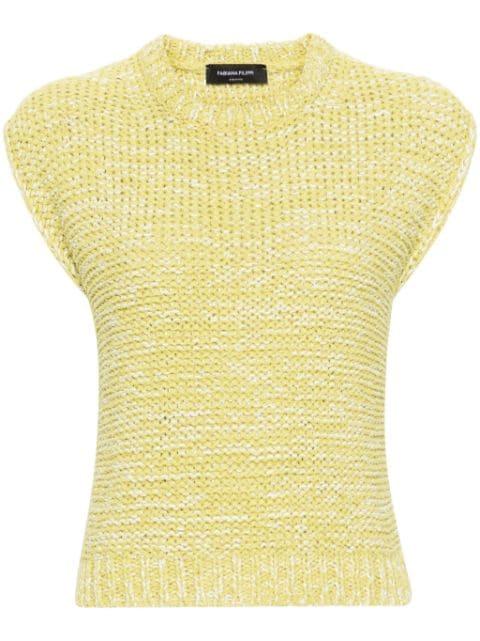 crochet-knit mélange-effect vest by FABIANA FILIPPI