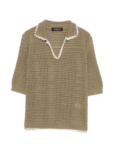 crochet-knit short-sleeve sweater by FABIANA FILIPPI