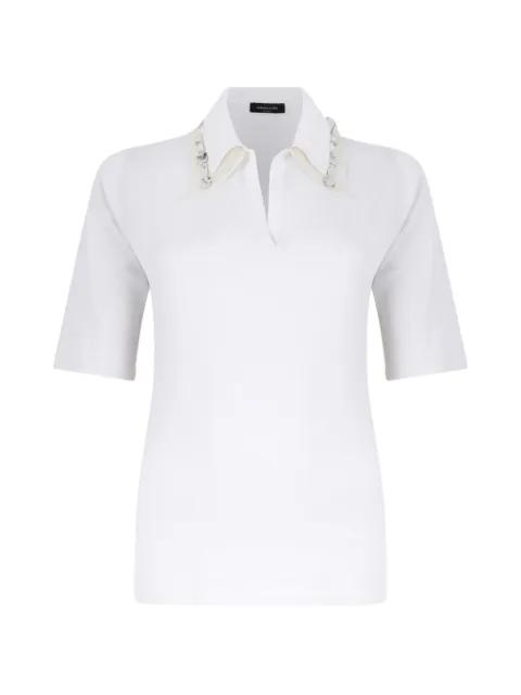 crystal-embellished polo-collar T-shirt by FABIANA FILIPPI
