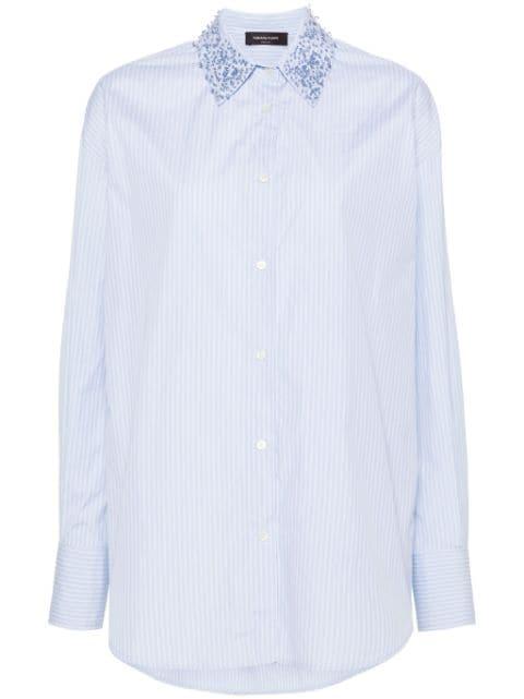 crystal-embellished striped shirt by FABIANA FILIPPI
