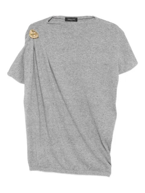 draped pin-embellished knit top by FABIANA FILIPPI