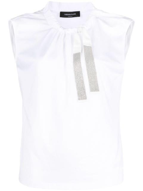 drawstring cotton tank top by FABIANA FILIPPI