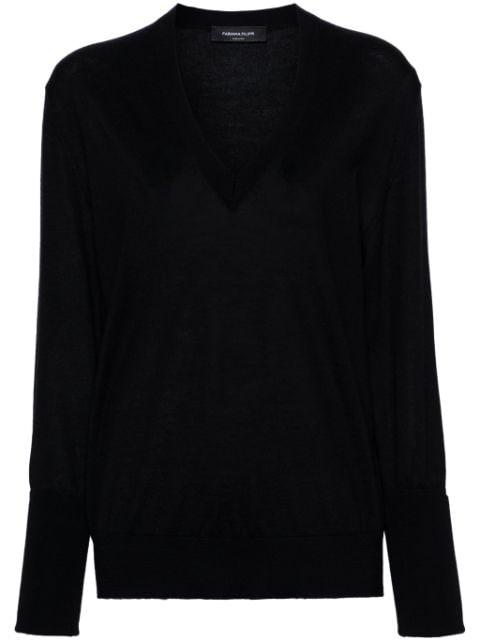 drop-shoulder V-neck jumper by FABIANA FILIPPI