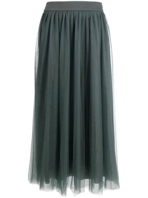 elasticated-waist tulle midi skirt by FABIANA FILIPPI