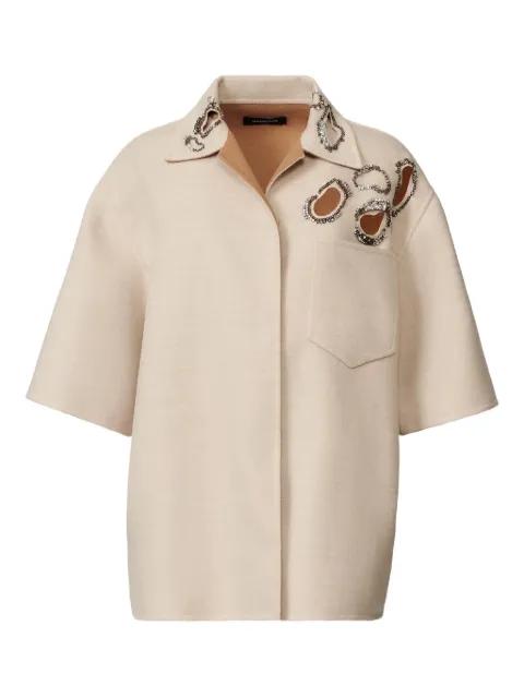 embellished short-sleeved shirt jacket by FABIANA FILIPPI