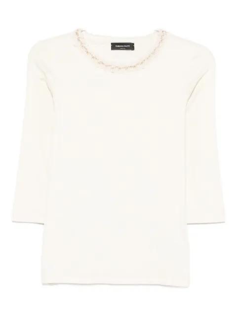 embellished three-quarter sleeve T-shirt by FABIANA FILIPPI