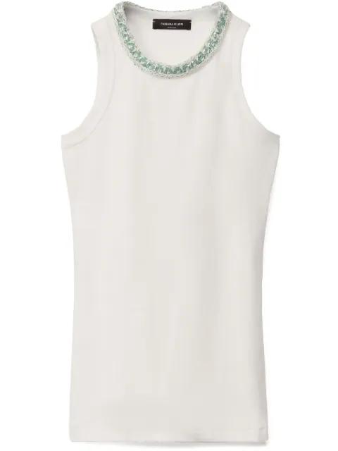embroidered-neck tank top by FABIANA FILIPPI