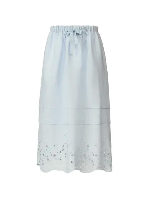 eyelet drawstring midi skirt by FABIANA FILIPPI