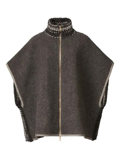 herringbone zip-front cape by FABIANA FILIPPI