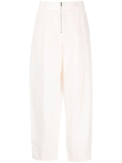 high-waisted linen-silk blend trousers by FABIANA FILIPPI