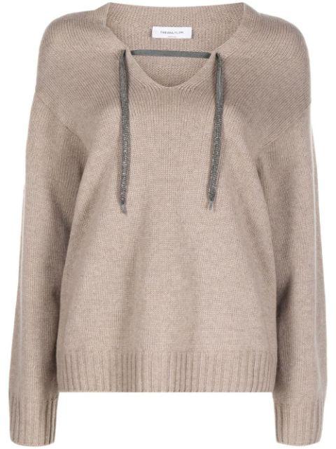 hoodied V-neck jumper by FABIANA FILIPPI