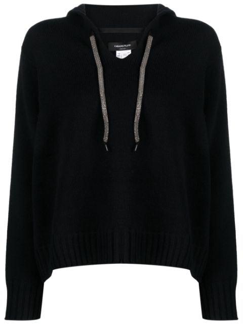 hoodied V-neck jumper by FABIANA FILIPPI
