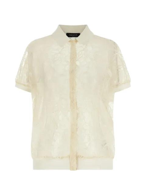 lace-detail short-sleeve cardigan by FABIANA FILIPPI