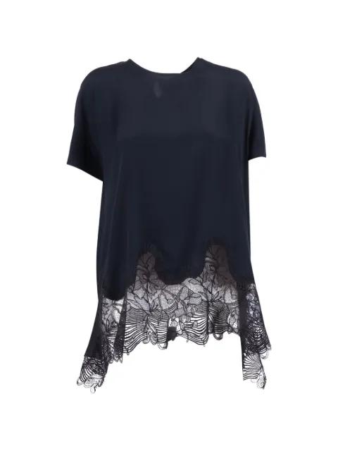 lace-trim crepe de chine top by FABIANA FILIPPI