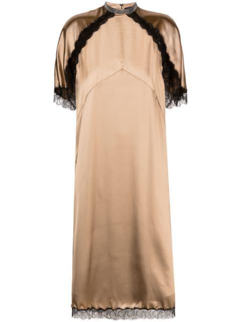 lace-trim satin midi dress by FABIANA FILIPPI