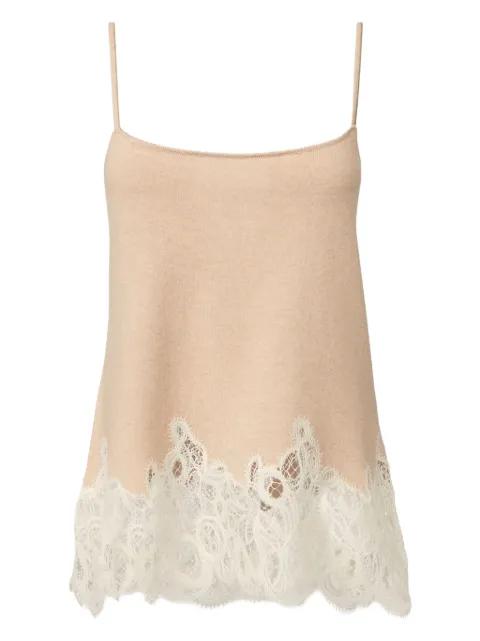 lace-trimmed knitted tank top by FABIANA FILIPPI