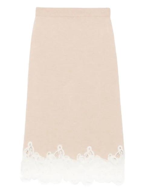 lace-trimmed pencil skirt by FABIANA FILIPPI