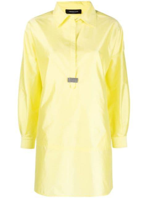 long-sleeved satin mini shirtdress by FABIANA FILIPPI