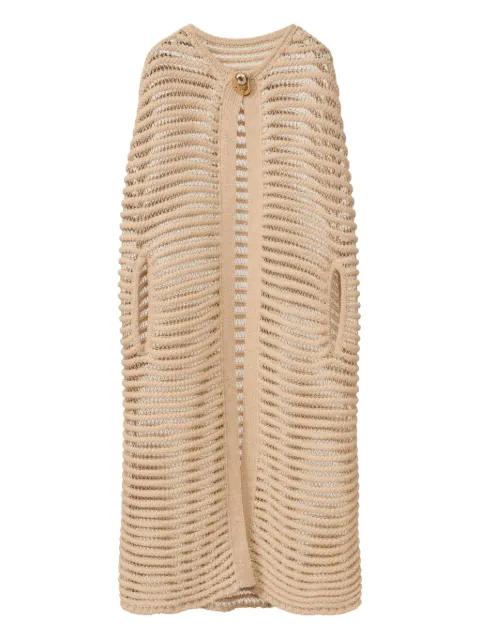 lurex-detail open-knit cape by FABIANA FILIPPI