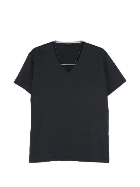 mesh-trim V-neck T-shirt by FABIANA FILIPPI