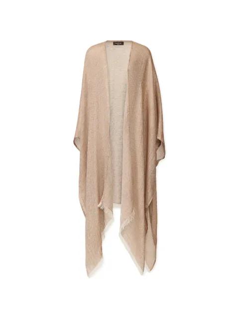 metallic-effect frayed-edge poncho by FABIANA FILIPPI