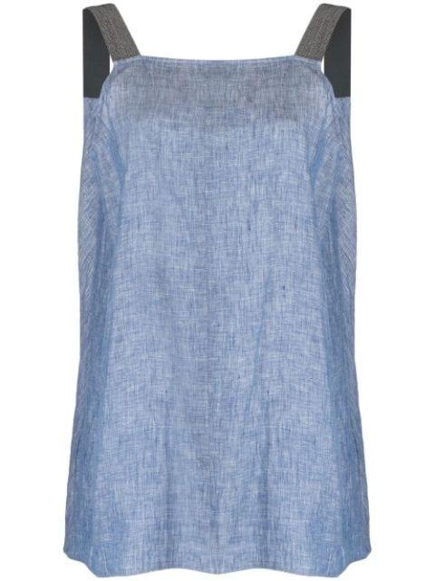 metallic strap linen top by FABIANA FILIPPI