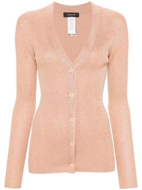 metallic-threading ribbed-knit cardigan by FABIANA FILIPPI