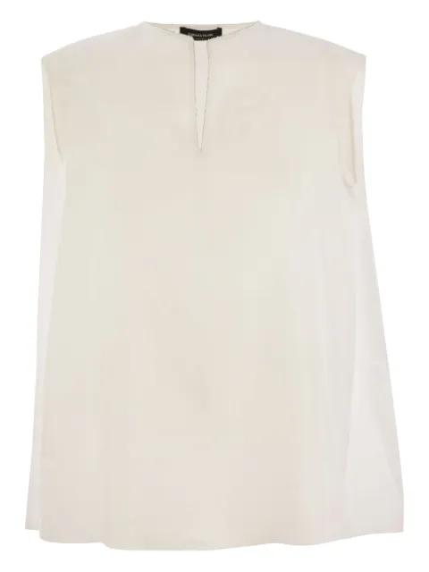 metallic-trim linen top by FABIANA FILIPPI