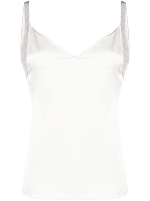metallic-trim satin camisole by FABIANA FILIPPI