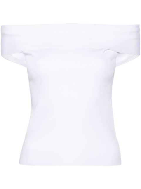 off-shoulder fine-ribbed top by FABIANA FILIPPI