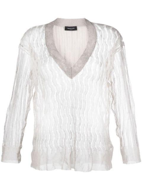 open-knit V-neck jumper by FABIANA FILIPPI