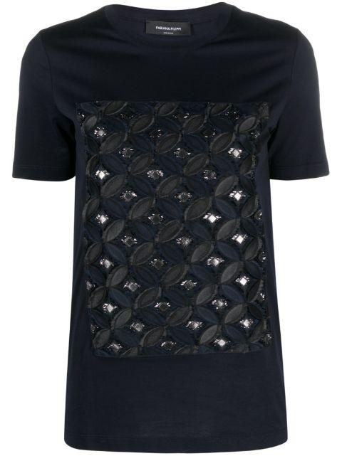 patterned-jacquard crew-neck T-shirt by FABIANA FILIPPI