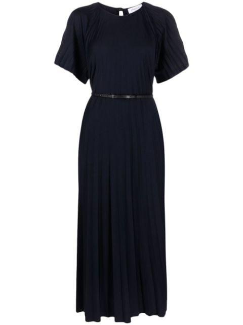 pleated belted midi dress by FABIANA FILIPPI