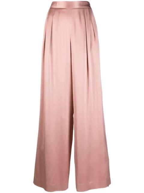 pleated wide-leg satin trousers by FABIANA FILIPPI