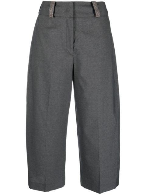 pressed-crease wool cropped trousers by FABIANA FILIPPI