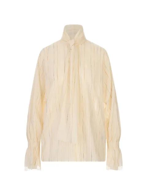 pussy-bow lace-trim blouse by FABIANA FILIPPI
