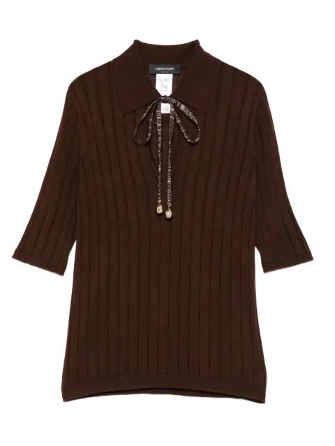 ribbed tie-neck top by FABIANA FILIPPI