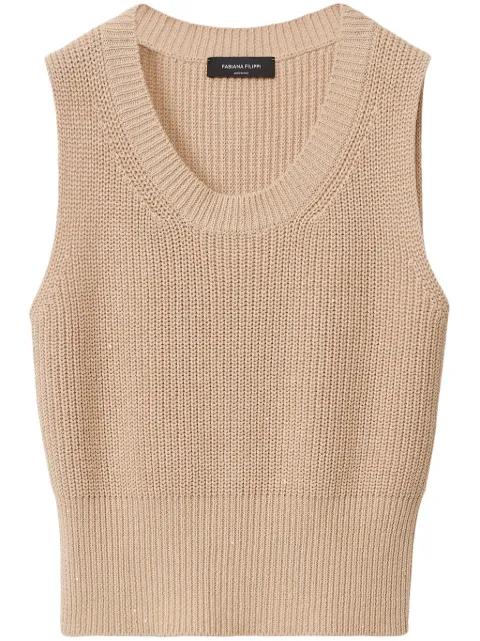 ribbed trim vest by FABIANA FILIPPI