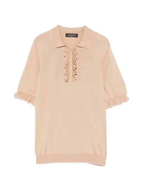 ruffled knit polo top by FABIANA FILIPPI