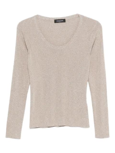 scoop-neck long-sleeve top by FABIANA FILIPPI